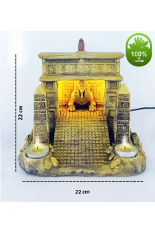 Antik Mısır Sphinx Tapınağı Işıklı Geri Akış Tütsülük (Amber Işıklı)