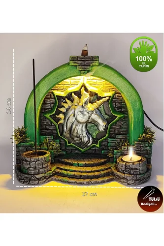 Antik Kapı Unicorn Geri Akış ve Çubuk Tütsülük (Işıklı)
