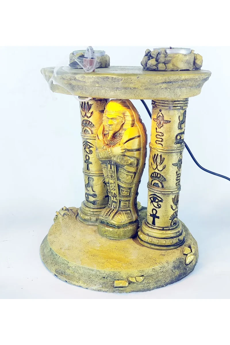 Antik Mısır Sarcophagus Lahit Işıklı Geri Akış Tütsülük (Amber Işıklı) - Görsel 2