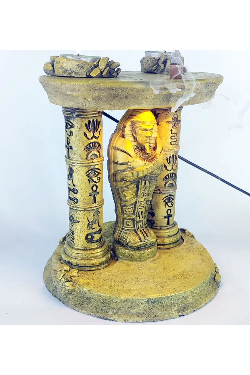 Antik Mısır Sarcophagus Lahit Işıklı Geri Akış Tütsülük (Amber Işıklı) - Görsel 3