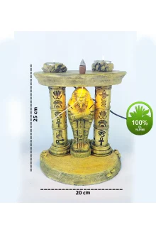 Antik Mısır Sarcophagus Lahit Işıklı Geri Akış Tütsülük (Amber Işıklı)