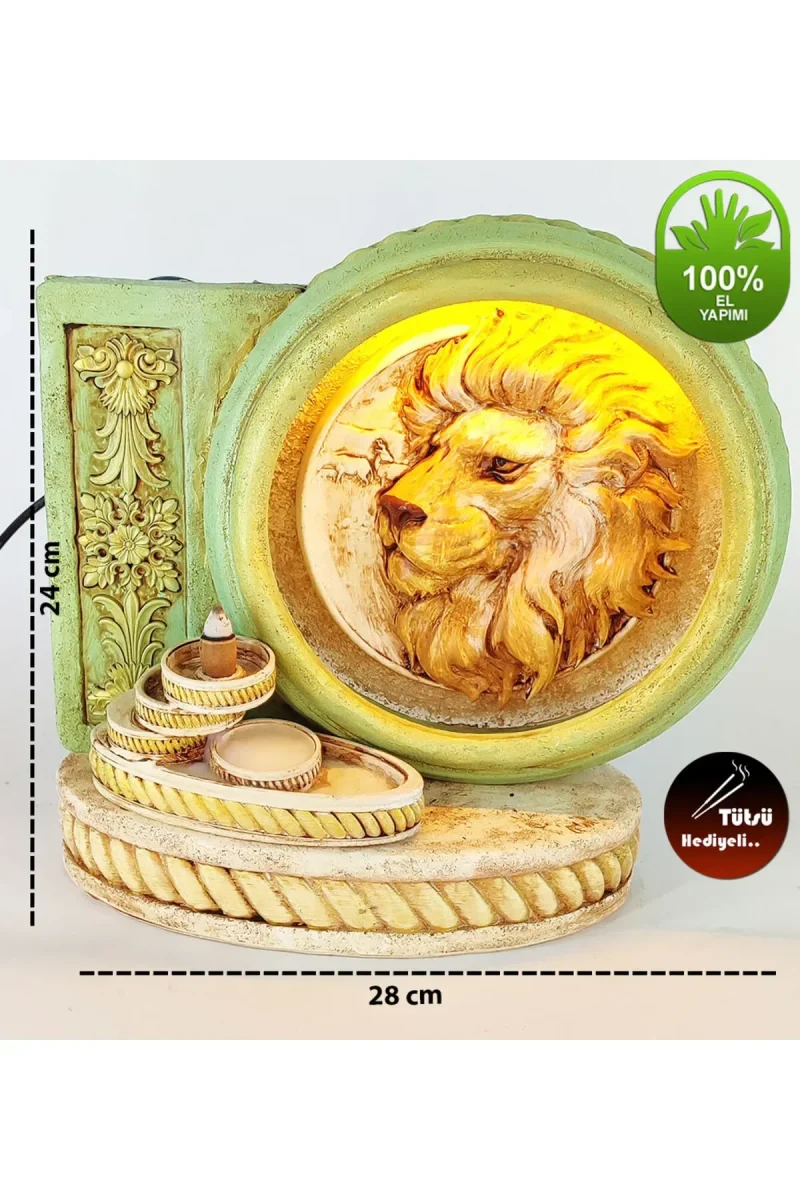 Barok Halka Aslan Tasarımı Geri Akış Tütsülük Işıklı