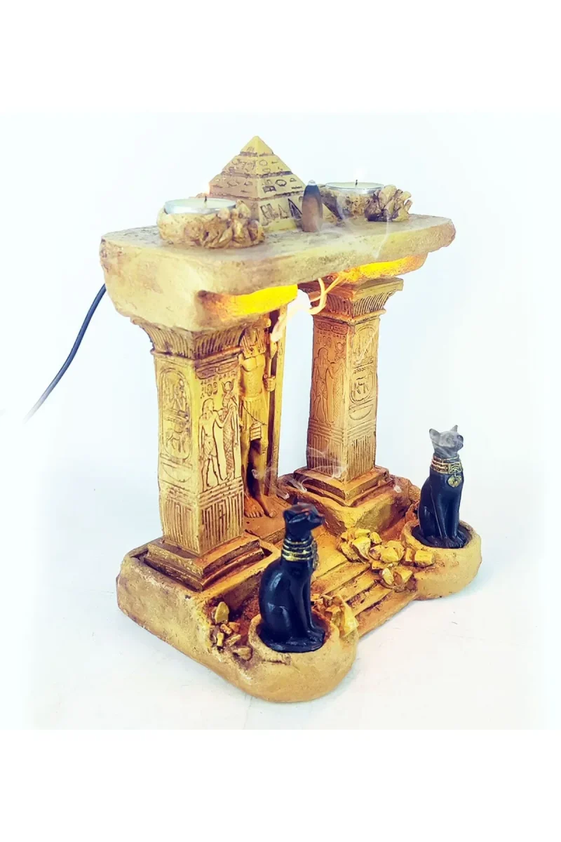 Antik Mısır Serisi Anubis Tapınak Geri Akış Işıklı Tütsülük - Görsel 2