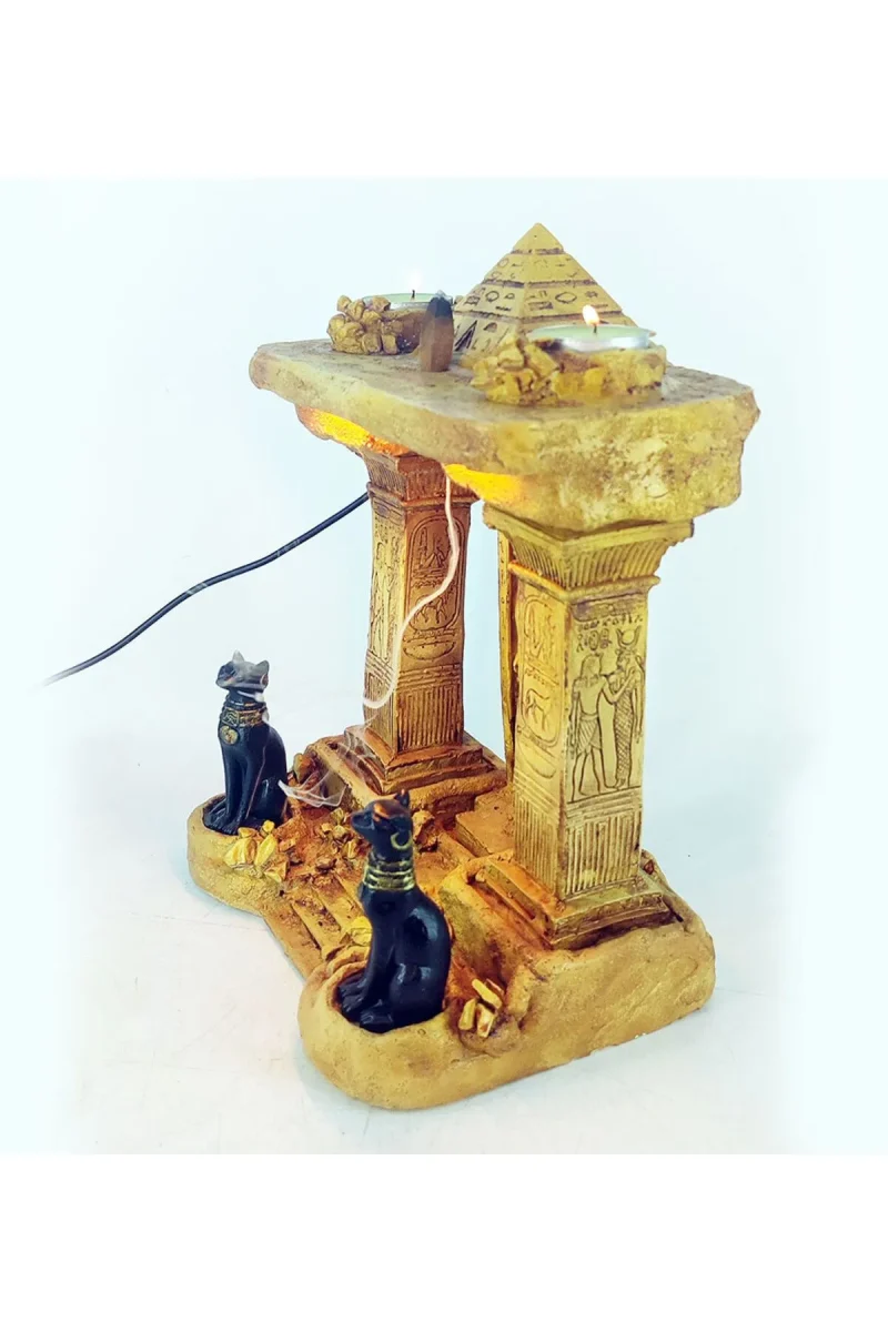 Antik Mısır Serisi Anubis Tapınak Geri Akış Işıklı Tütsülük - Görsel 3