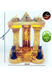 Antik Mısır Serisi Anubis Tapınak Geri Akış Işıklı Tütsülük