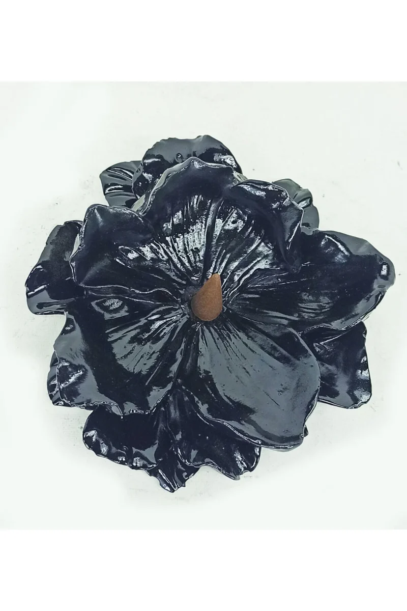 Lotus Çiçeği Konik Tütsülük - Siyah - Görsel 3
