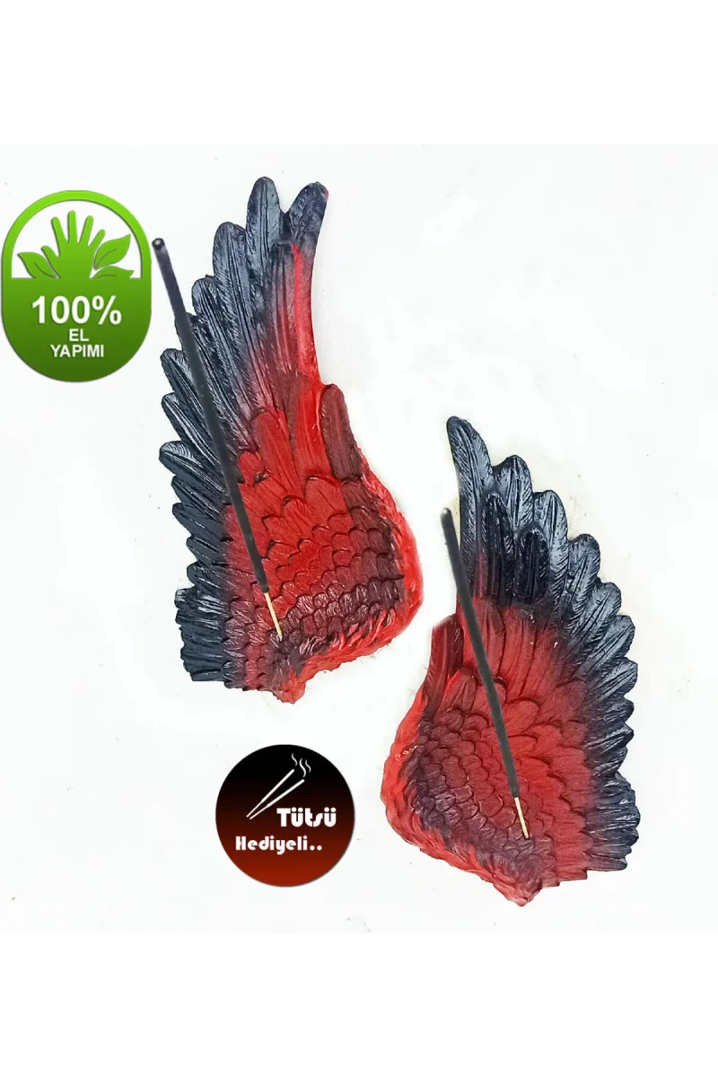 Melek Kanadı Çubuk Tütsülük Kırmızı (İkili Takım)