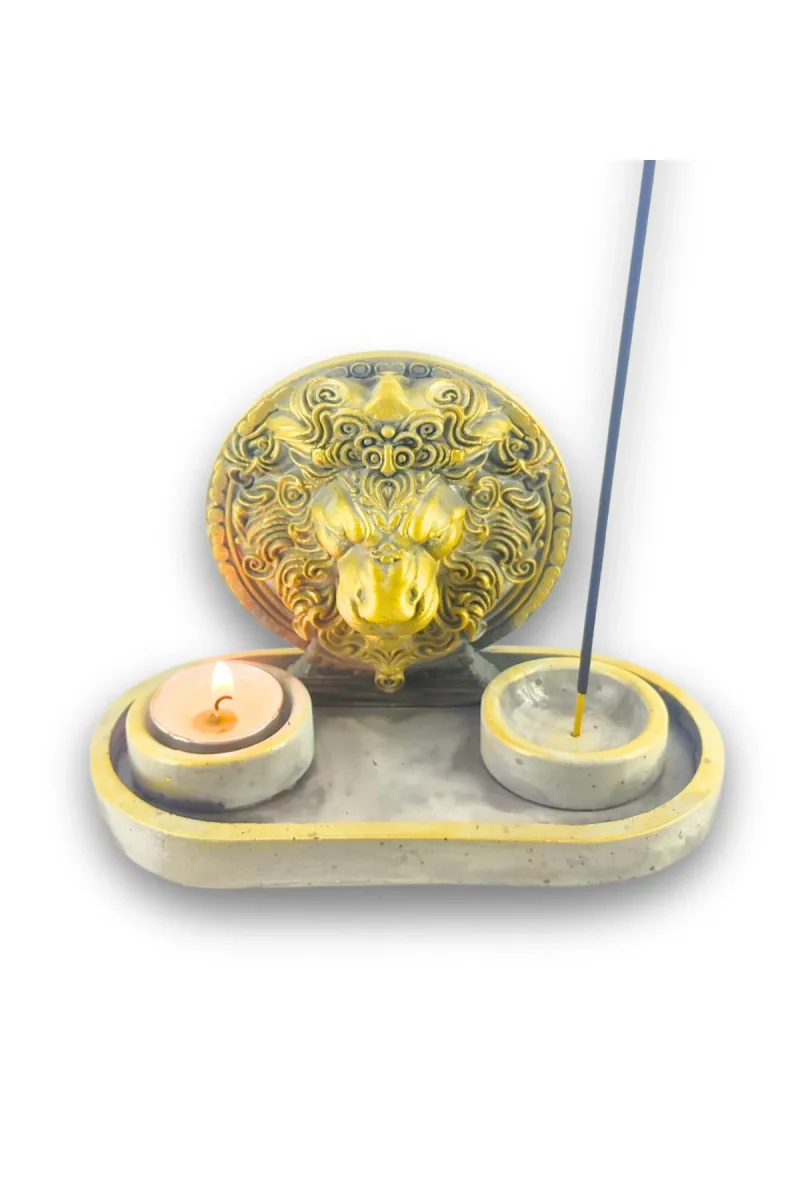 Aslan Çubuk Tütsülük ve Tealight - Beyaz - Görsel 2