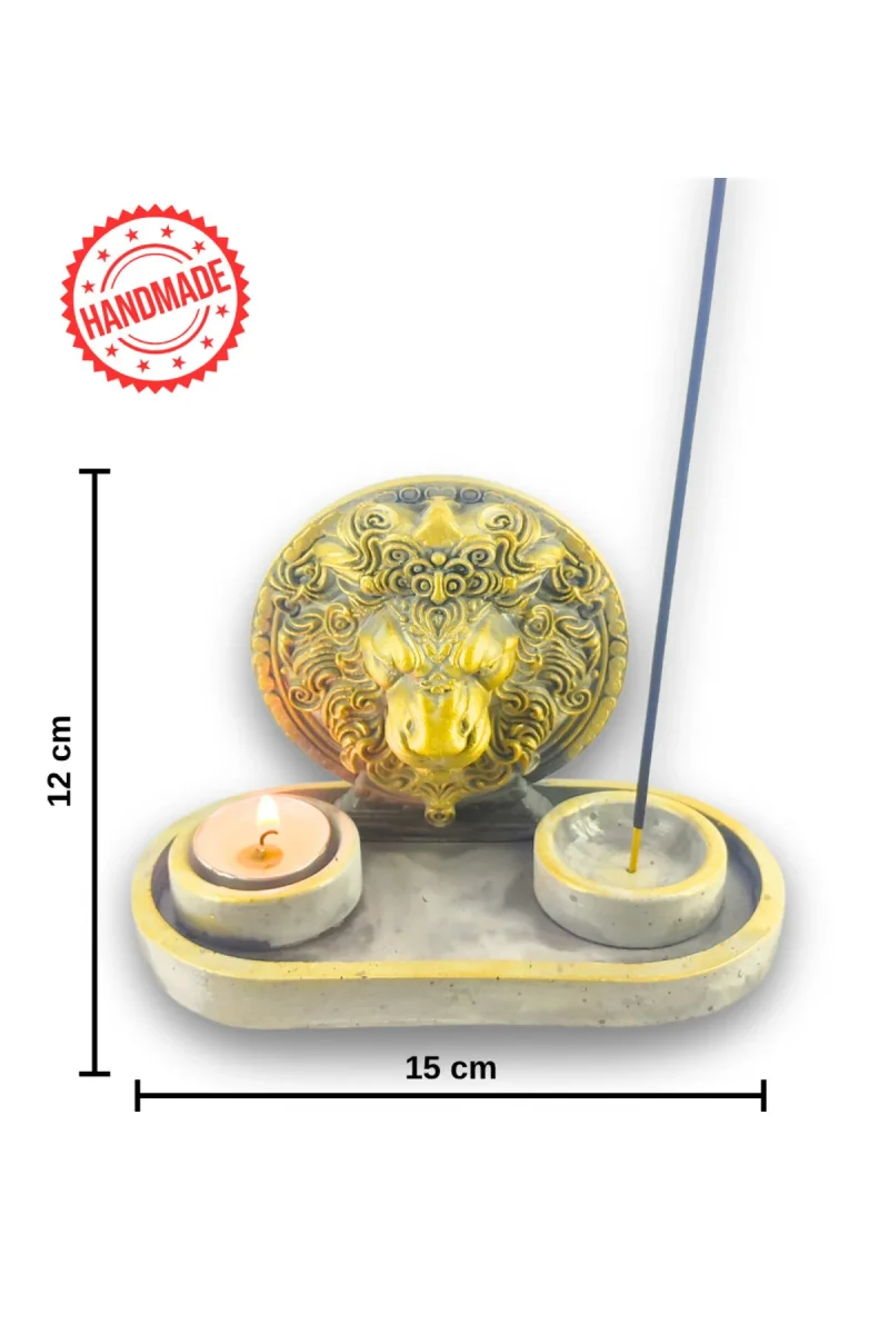 Aslan Çubuk Tütsülük ve Tealight - Beyaz