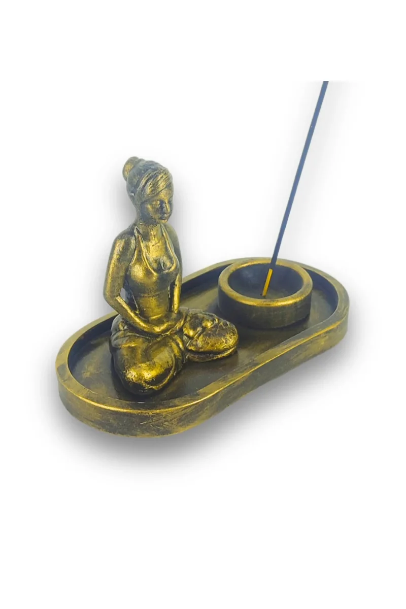 Yogacı Kız Çubuk Tütsülük ve Tealight - Altın - Görsel 2