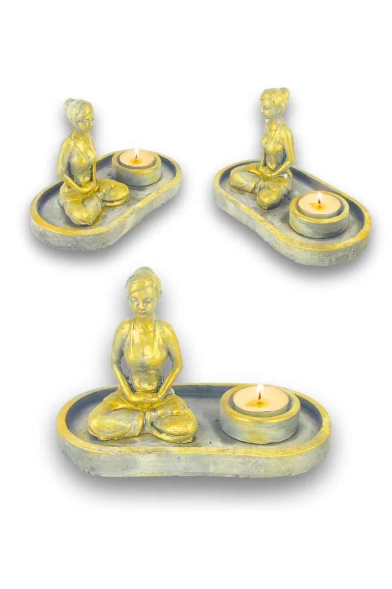Yogacı Kız Çubuk Tütsülük ve Tealight - Beyaz - Görsel 4