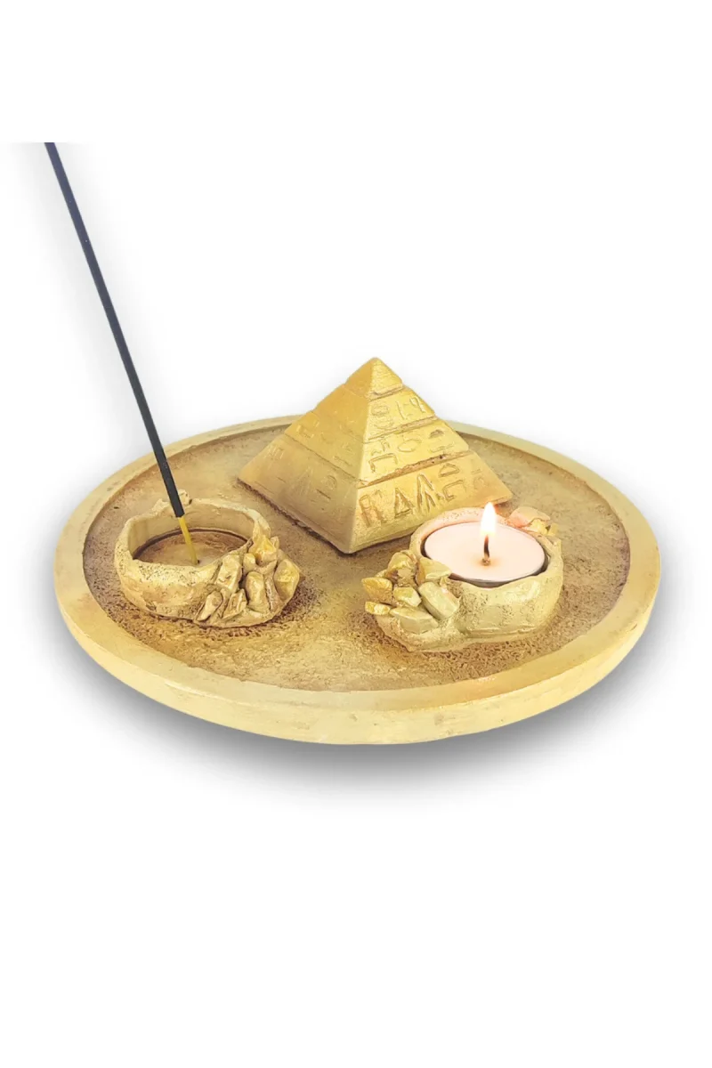 Antik Mısır Daire Piramit Çubuk Tütsülük ve Tealight - Görsel 3