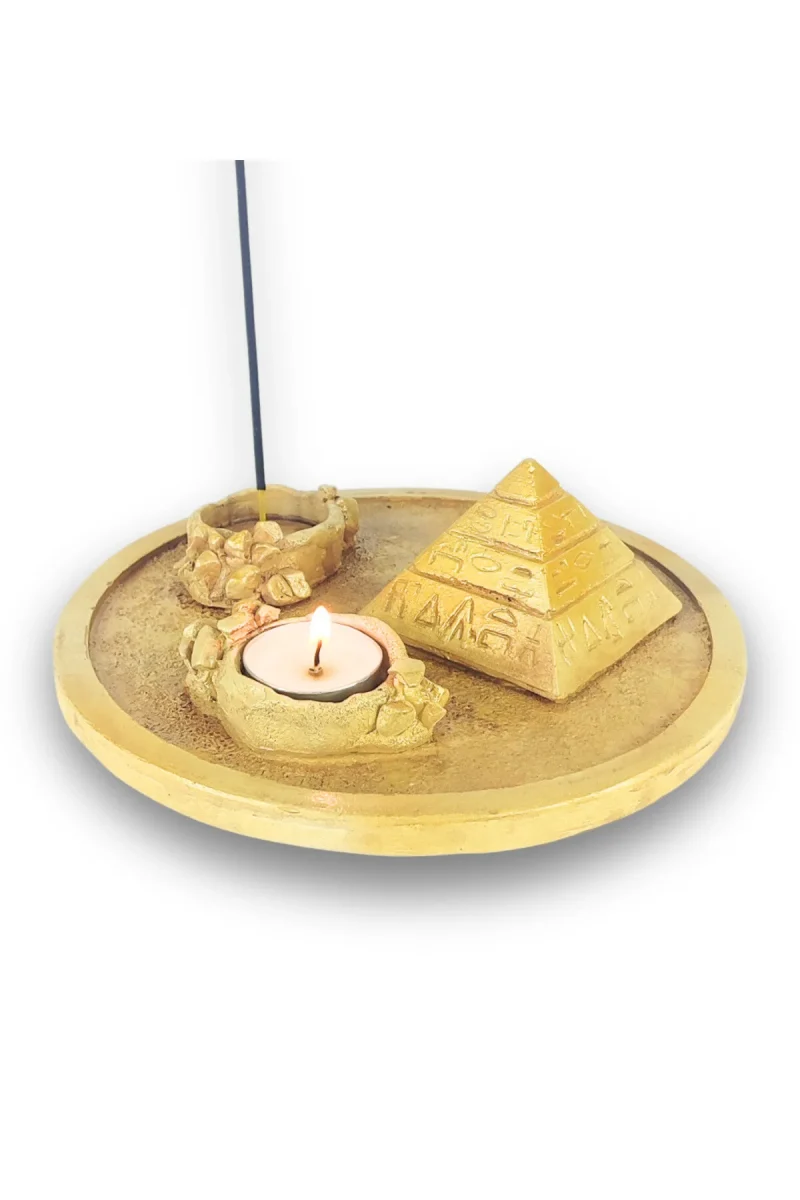 Antik Mısır Daire Piramit Çubuk Tütsülük ve Tealight - Görsel 5