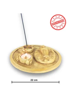 Antik Mısır Daire Sarcophagus Lahit Çubuk Tütsülük ve Tealight