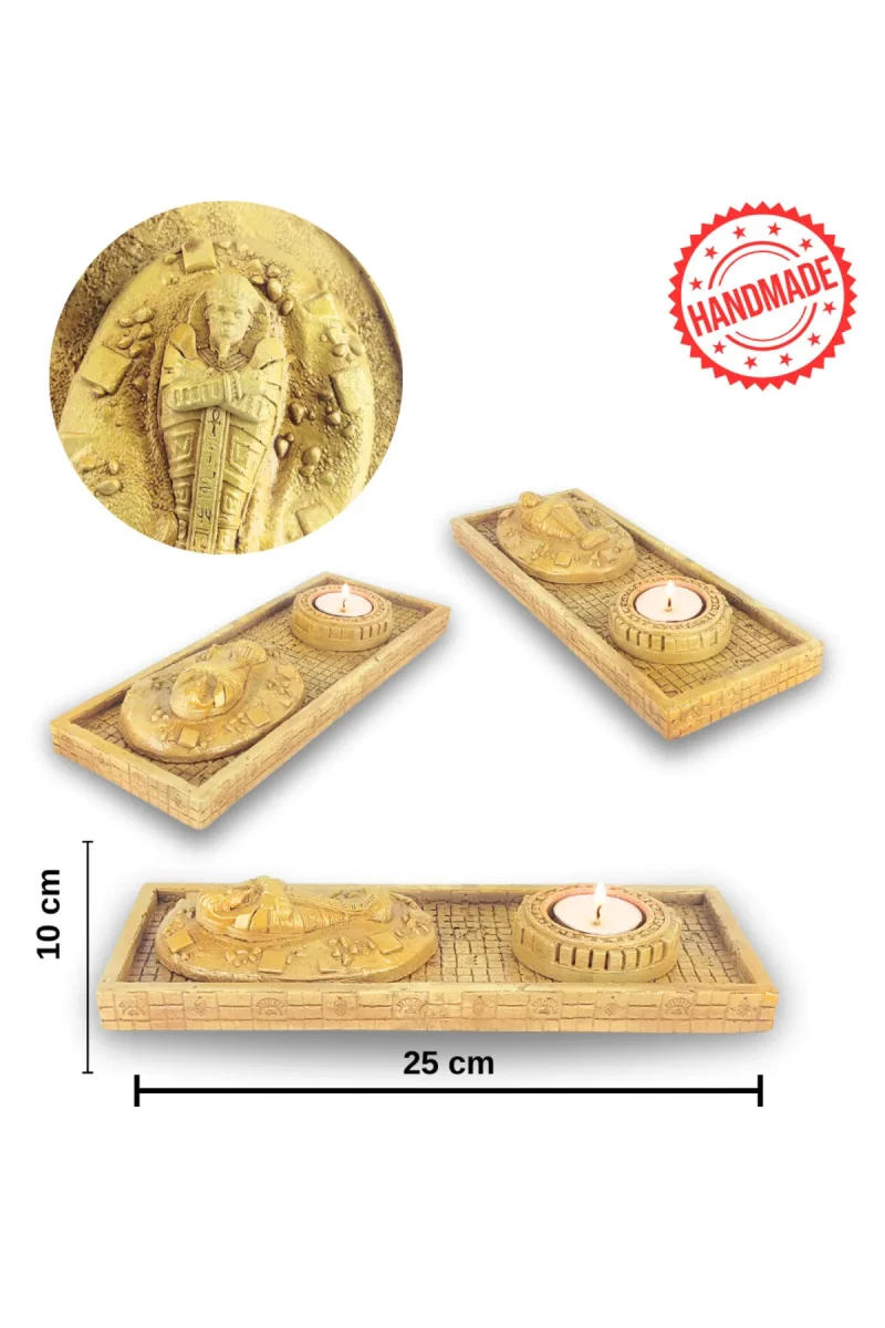 Antik Mısır Sarcophagus Lahit Çubuk Tütsülük ve Tealight