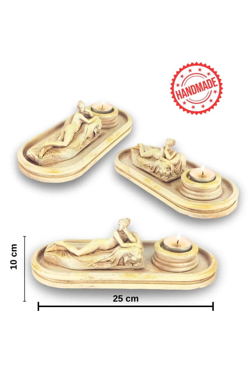Antik Roma Reclining Naiad Çubuk Tütsülük ve Tealight