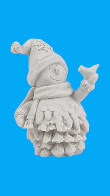 Kuşlu Kardan Adam Biblo Ham Polyester