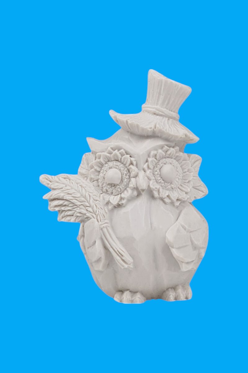 Şapkalı Baykuş Biblo Ham Polyester