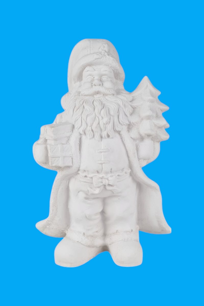 Hediyeli ve Çam Ağaçlı Noel Baba Biblo Ham Polyester
