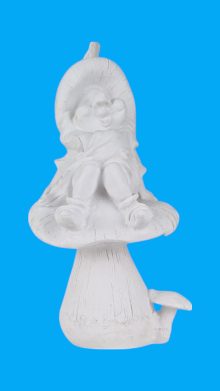 Mantar Üzerinde Oturan Cüce Biblo Ham Polyester