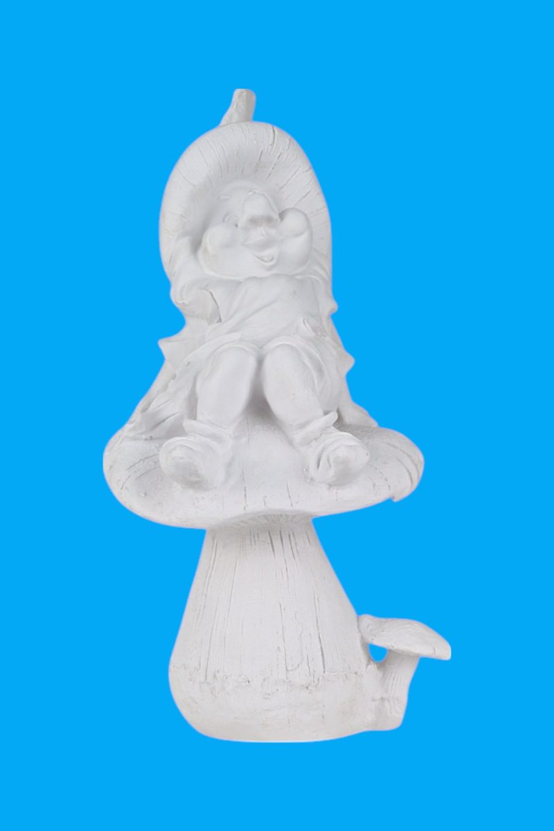 Mantar Üzerinde Oturan Cüce Biblo Ham Polyester