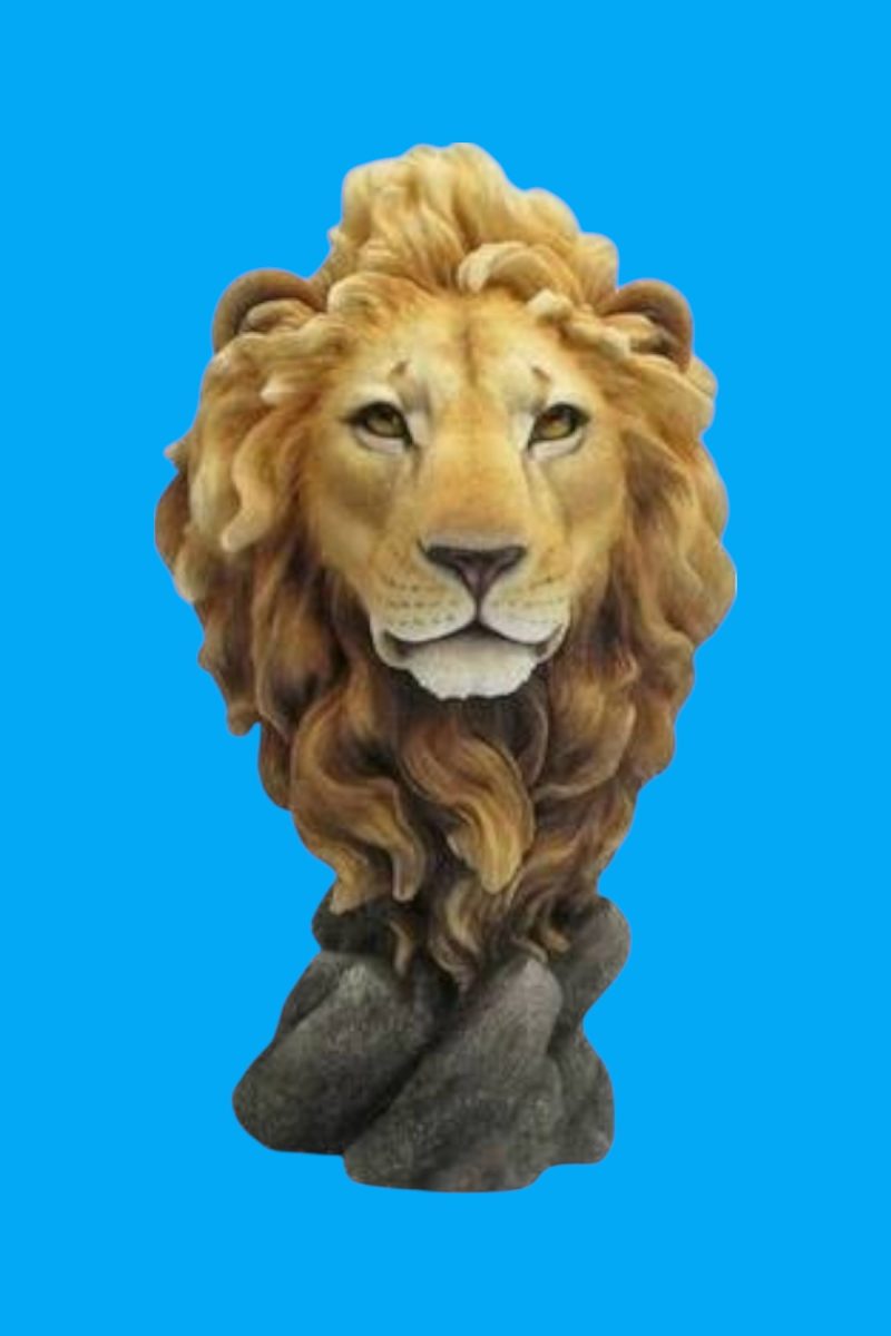 Aslan Kafası Büst Biblo Ham Polyester - Görsel 2