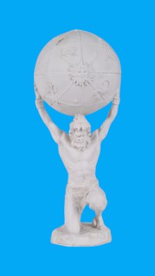 Dünya Taşıyan Atlas Heykeli Biblo Ham Polyester