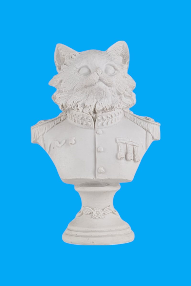 Kral Kedi Büst Biblo Ham Polyester