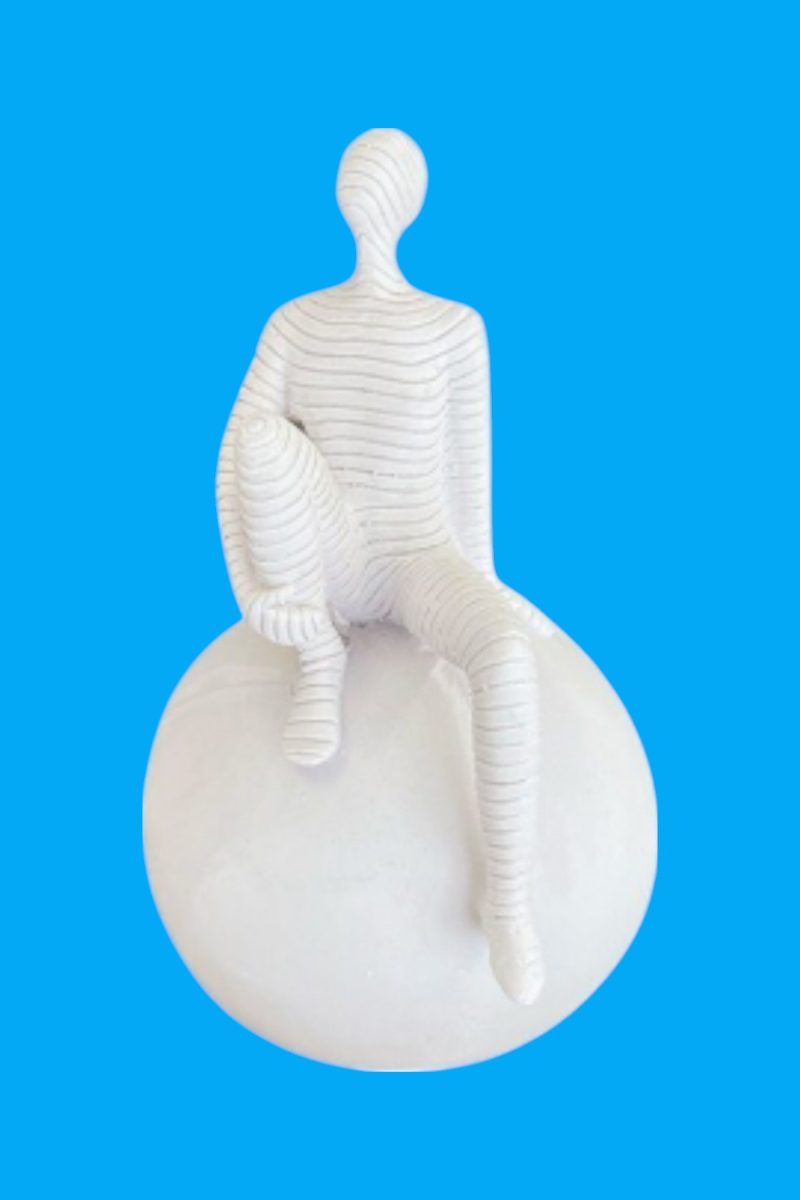 İskandinav Dünyaya Oturan Adam Biblo Ham Polyester