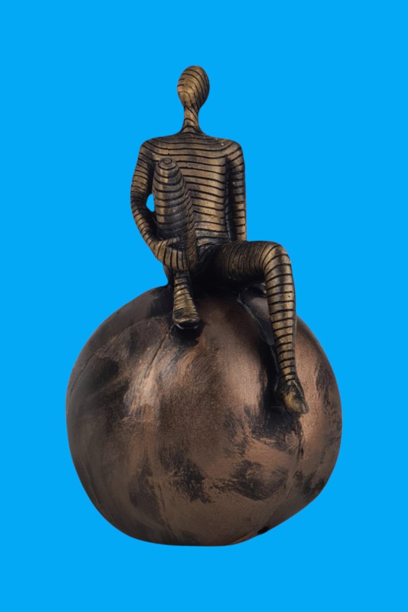 İskandinav Dünyaya Oturan Adam Biblo Ham Polyester - Görsel 2