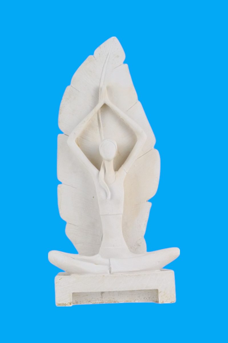 Yapraklı Yogacı Kız Biblo Ham Polyester