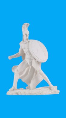 Leonidas Büyük Mızraklı Savaşçı Biblo Ham Polyester