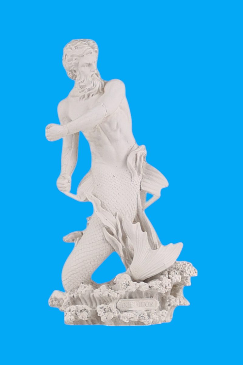 Deniz Tanrısı Poseidon Heykel Biblo Ham Polyester