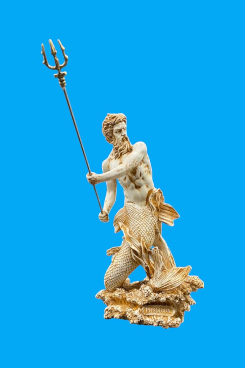 Deniz Tanrısı Poseidon Heykel Biblo Ham Polyester - Görsel 2