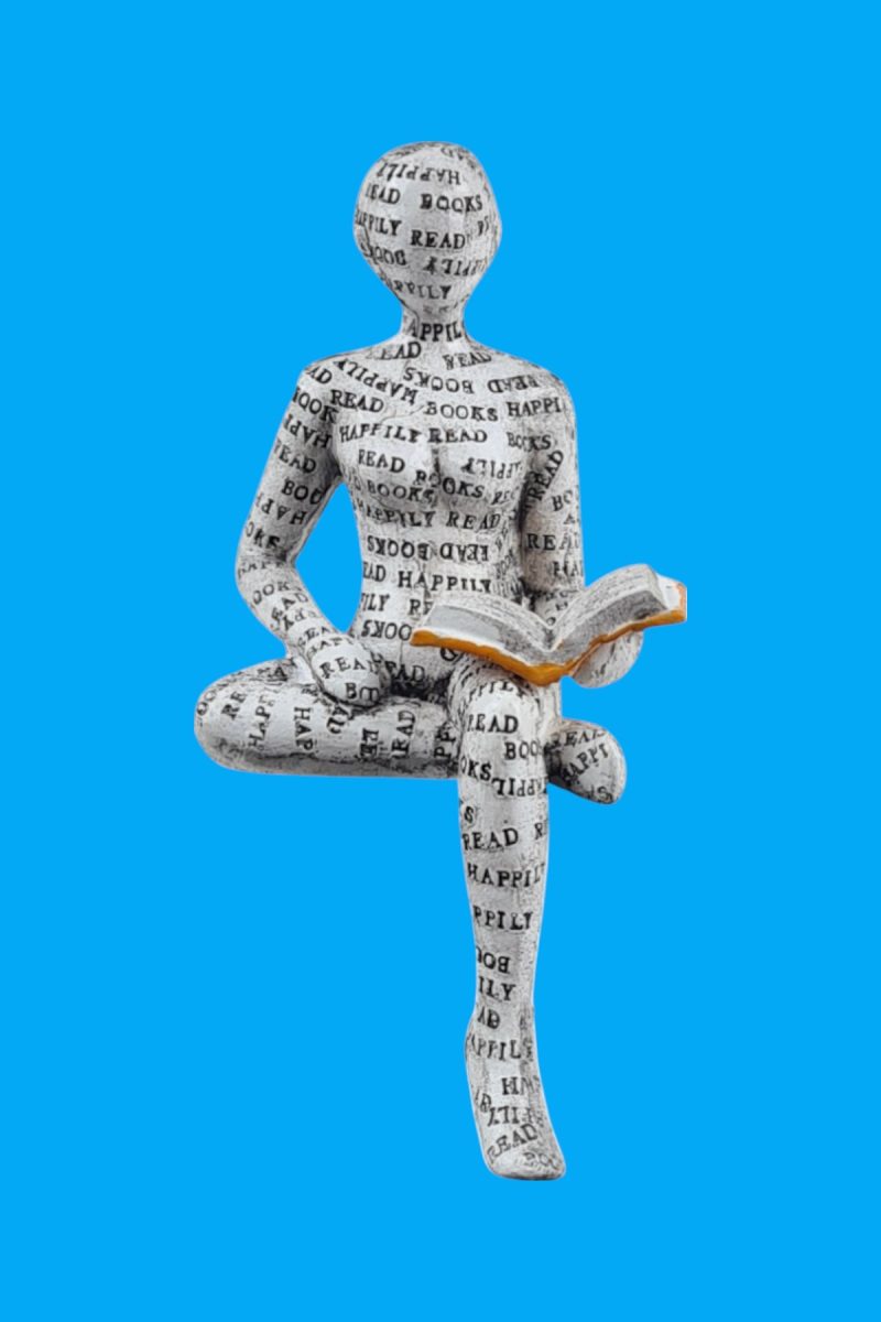 İskandinav Kitap Okuyan Kadın 2 Biblo Ham Polyester - Görsel 2