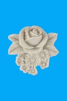 Çiçekli Gül Duvar Süsü Ham Polyester