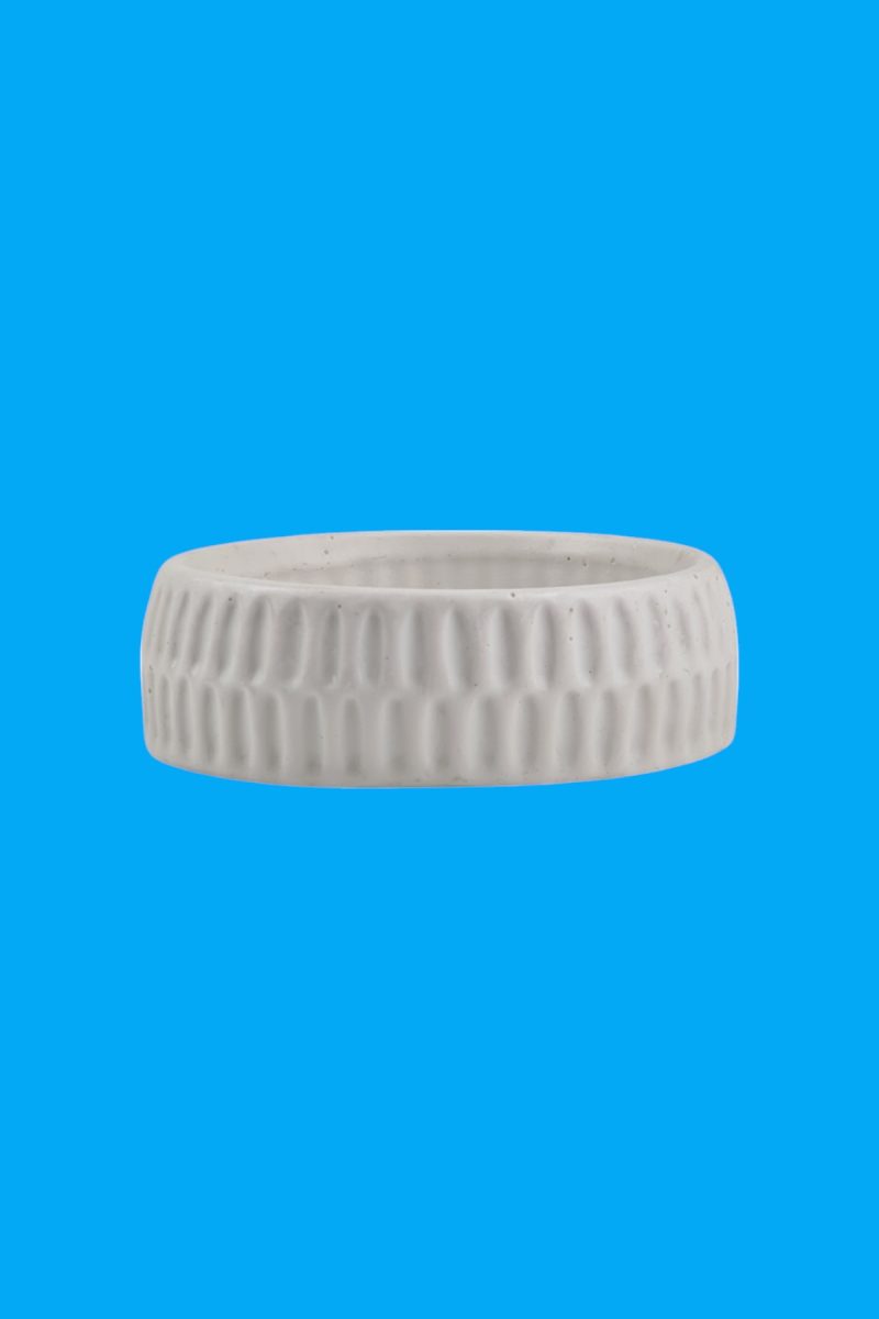 Çizgili Oval Sunumluk Ham Polyester