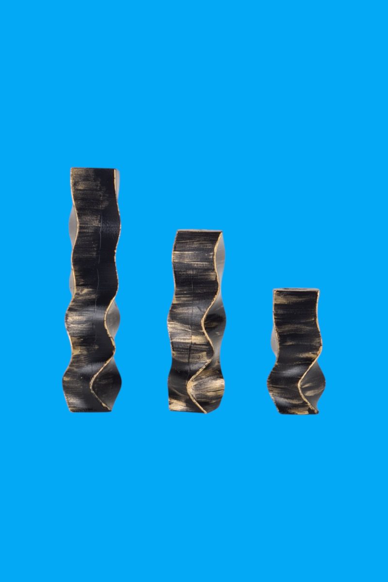 Spiral Üçlü Mumluk Ham Polyester
