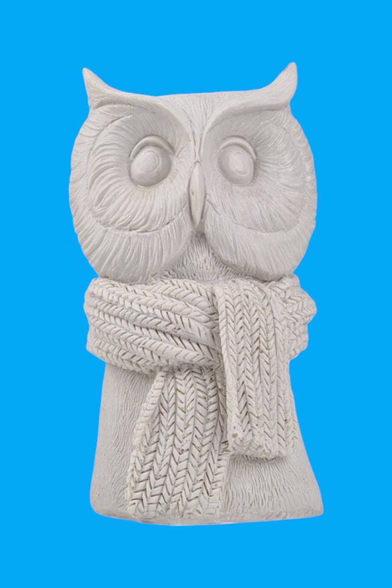 Kaşkollu Baykuş Sukulent Saksı Ham Polyester