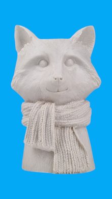 Kaşkollu Rakun Sukulent Saksı Ham Polyester