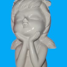 Kurdele Tokalı Kız 2 Sukulent Saksı Ham Polyester