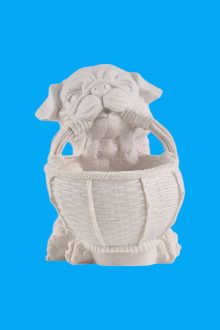 Sepetli Sevimli Köpek Sukulent Saksı Ham Polyester