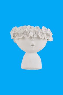Çiçekli Peri Saksı Ham Polyester