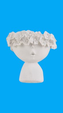 Çiçekli Peri Saksı Ham Polyester