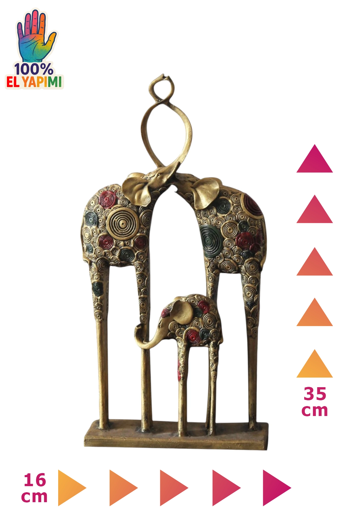 Fil Ailesi Biblo - Altın/Renkli