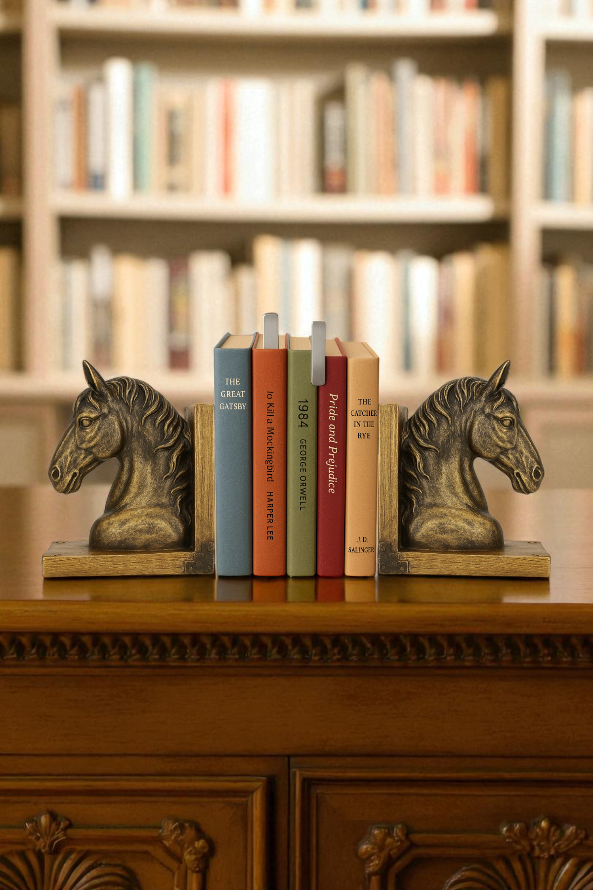 At Kafası Kitap Tutucu - Altın - Görsel 3