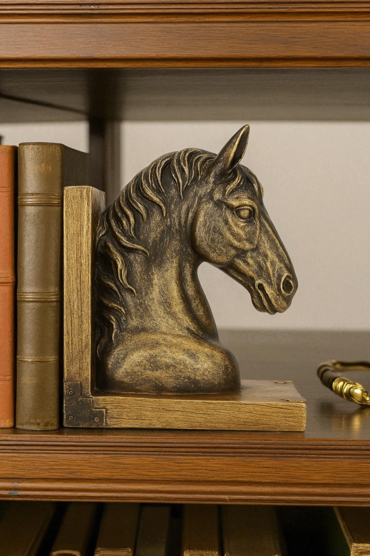 At Kafası Kitap Tutucu - Altın