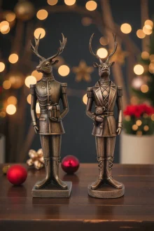 Asker Geyikler Biblo Seti - Bronz