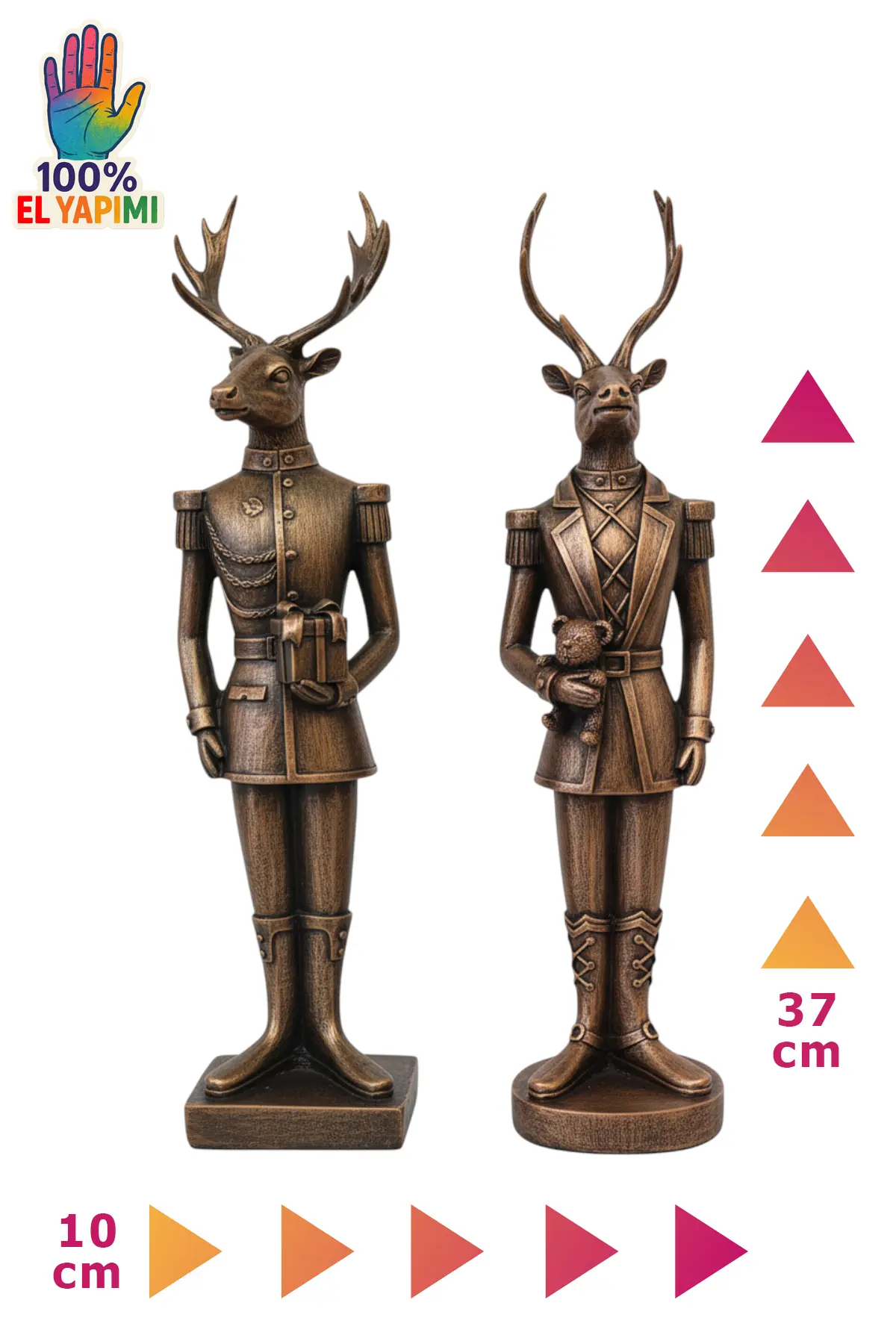 Asker Geyikler Biblo Seti - Bronz