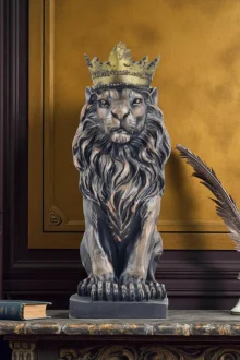 Aslan Kral Heykeli Biblo - Bronz